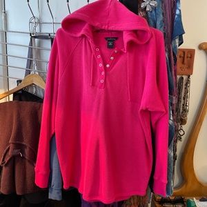 Moda International pink thermal pull over hoodie